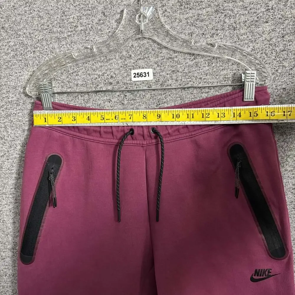Nike Tech Fleece Men's Size Medium Rosewood Straight Leg Bungee Pants